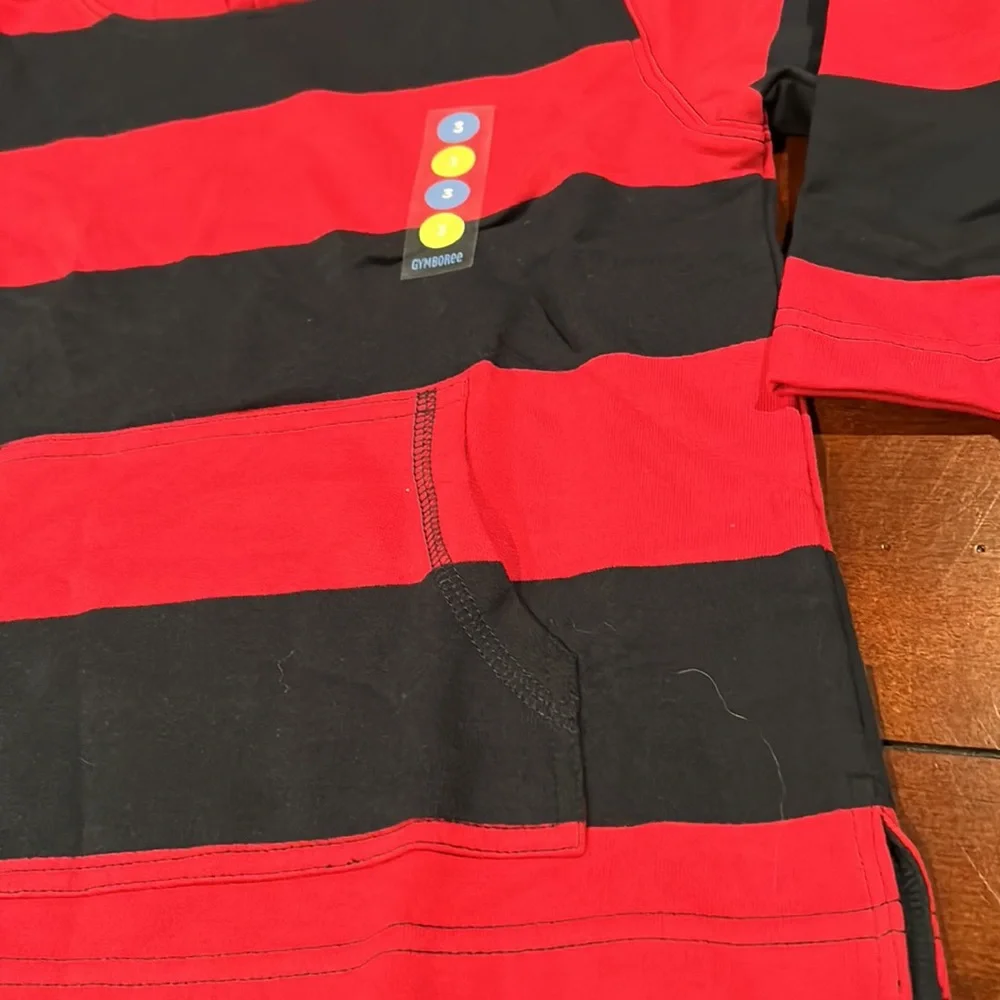NWT Gymboree Shark Reef Red Navy Striped Hoodie Size 3